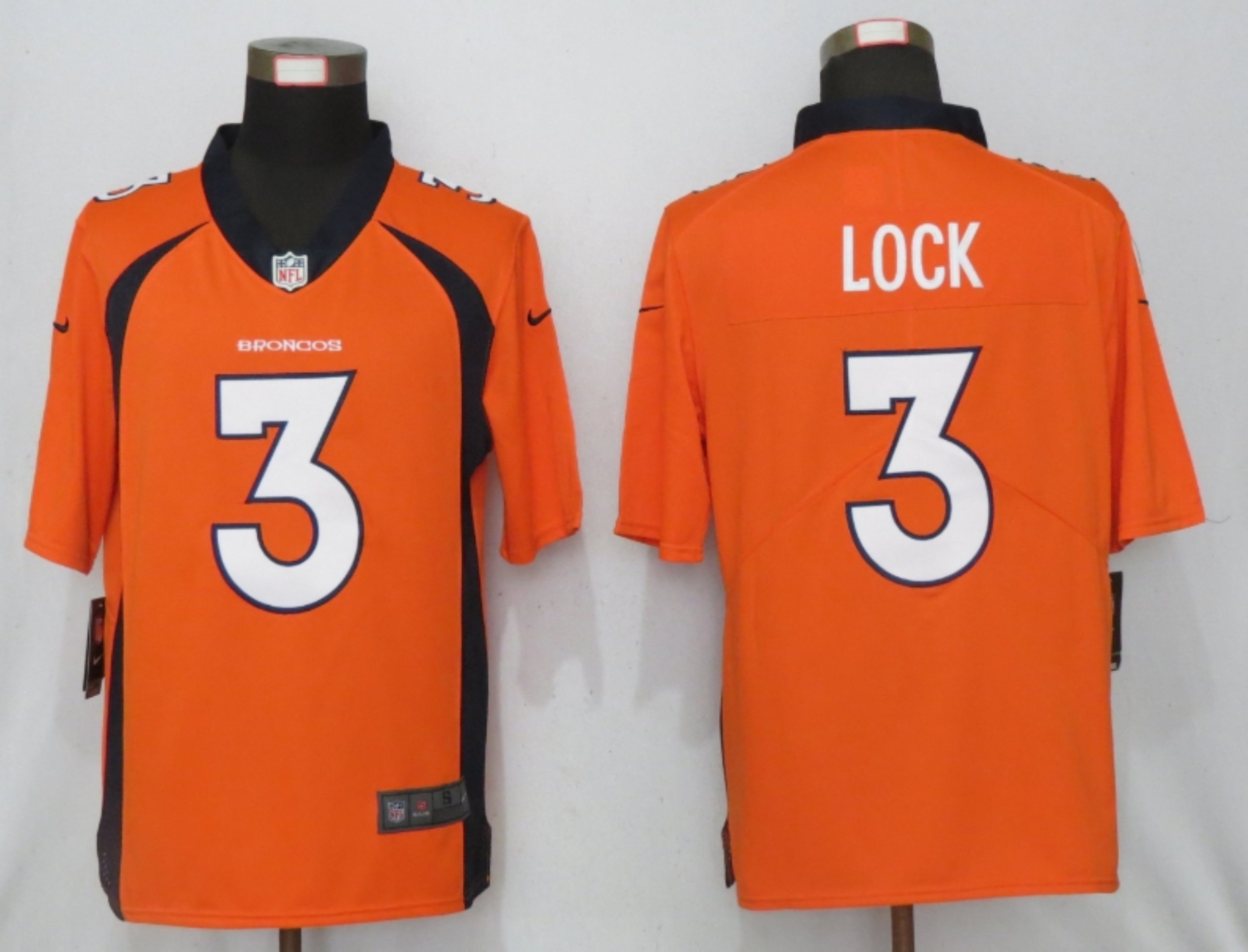 Men NEW Nike Denver Broncos #3 Lock Nike Orange 2020 NFL Draft First Round Pick Game Jersey->denver broncos->NFL Jersey